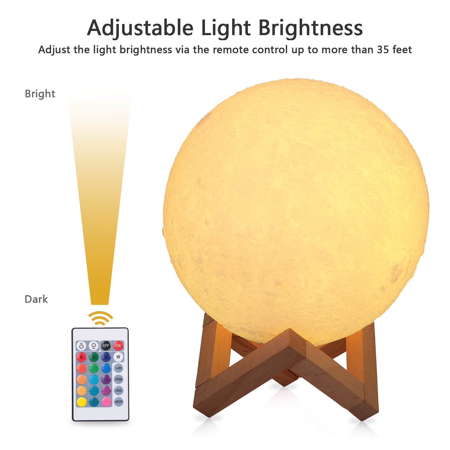 3D Moon Lamp Night Light with 16 Colors and Remote Control