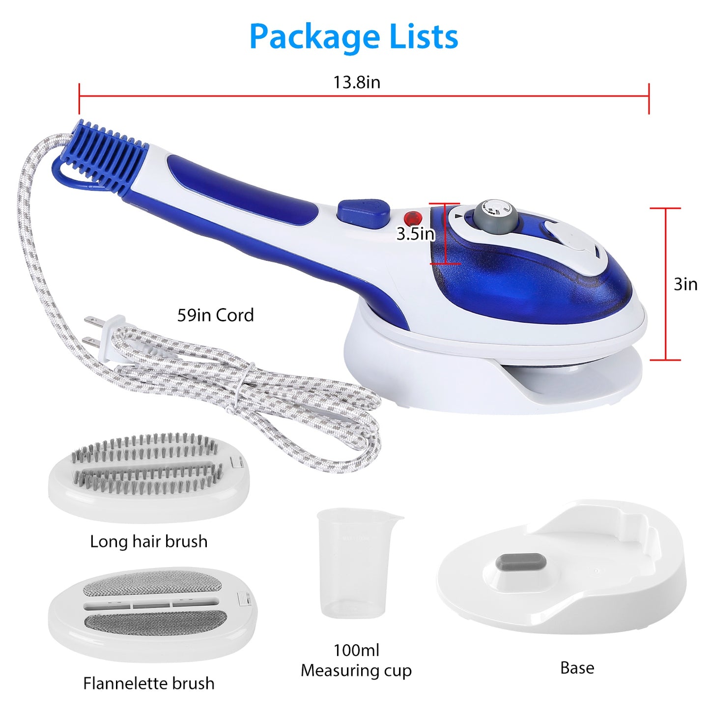 Handheld Garment Steamer with 3 Adjustable Steam Levels