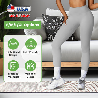 Women\'s High Waist Workout Leggings Tummy Control Compression Yoga Tight Pants Gym Pants Athletic Running Leggings with 25In Inseam No Front Seam