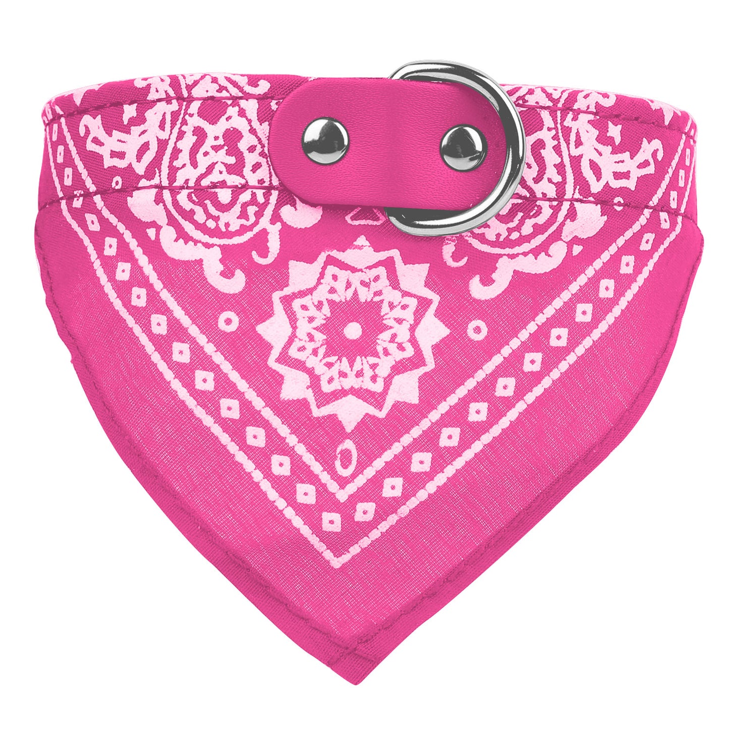 Dog Bandana Collar with Adjustable Leather Strap
