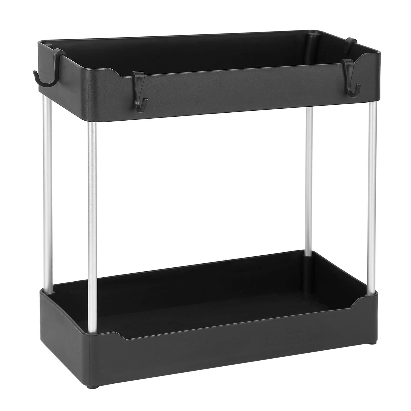2-Tier Under Sink Organizer with 4 Hooks