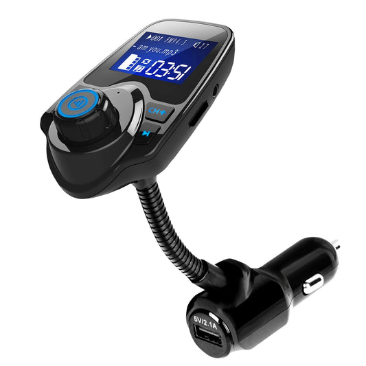 Wireless FM Transmitter with USB Fast Charge & Hands-Free Calling