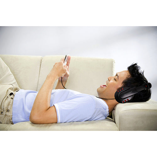 Dynamic Stereo Headphones with Adjustable Mic - Red