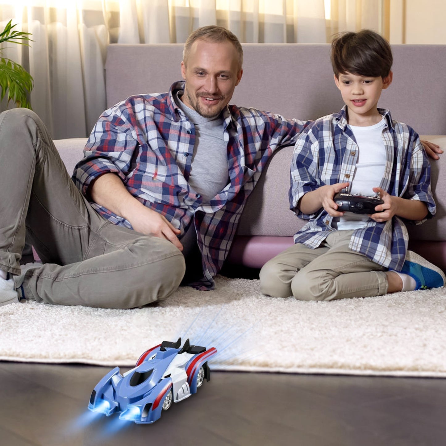 Wall Climbing RC Car with 360° Rotation and LED Lights