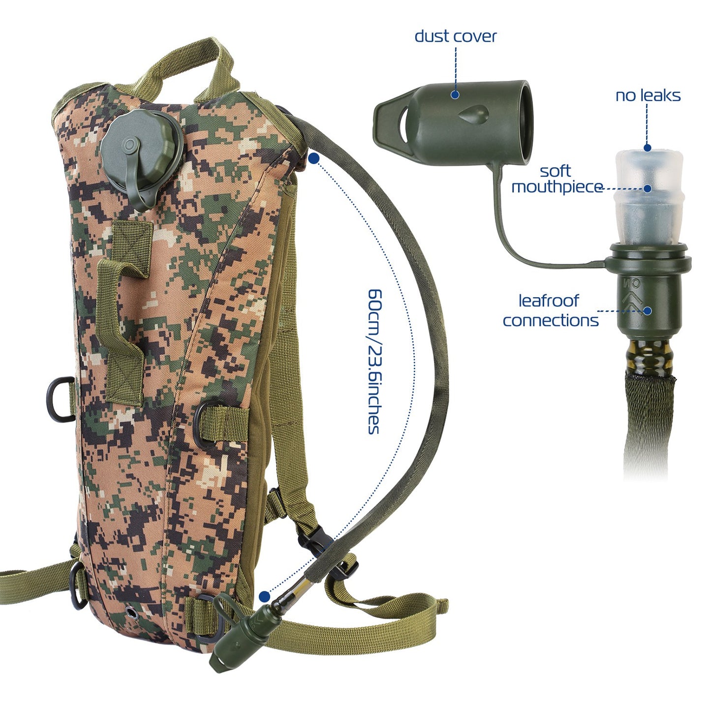 Tactical Hydration Pack with 3L Water Bladder