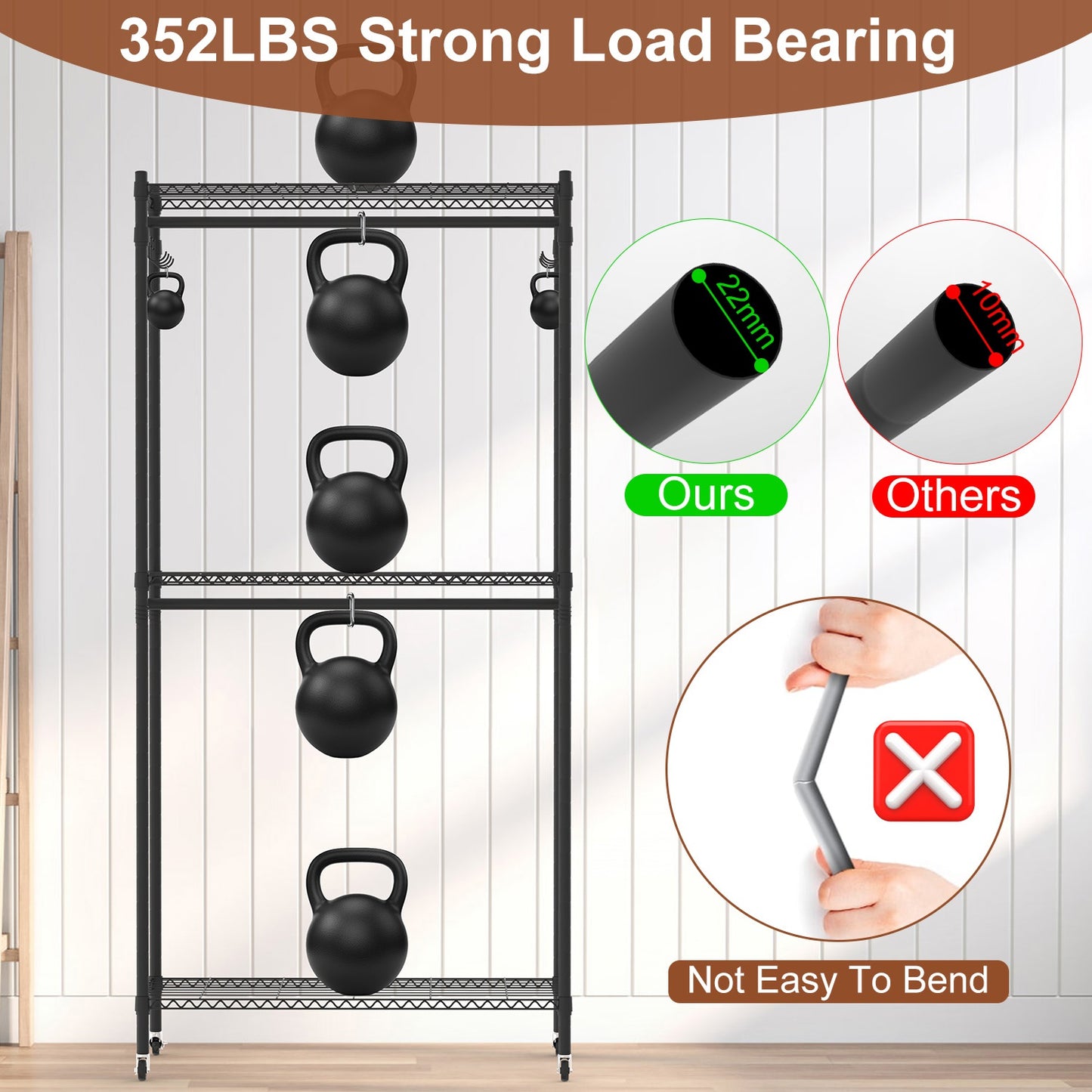 2-Tier Portable Clothing Rack with Cover and Wheels