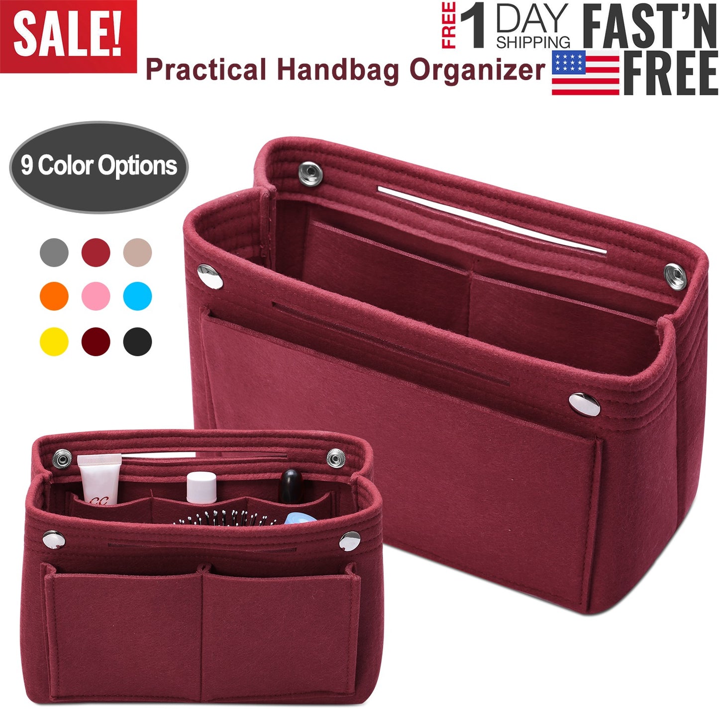 Felt Handbag Insert Organizer Purse