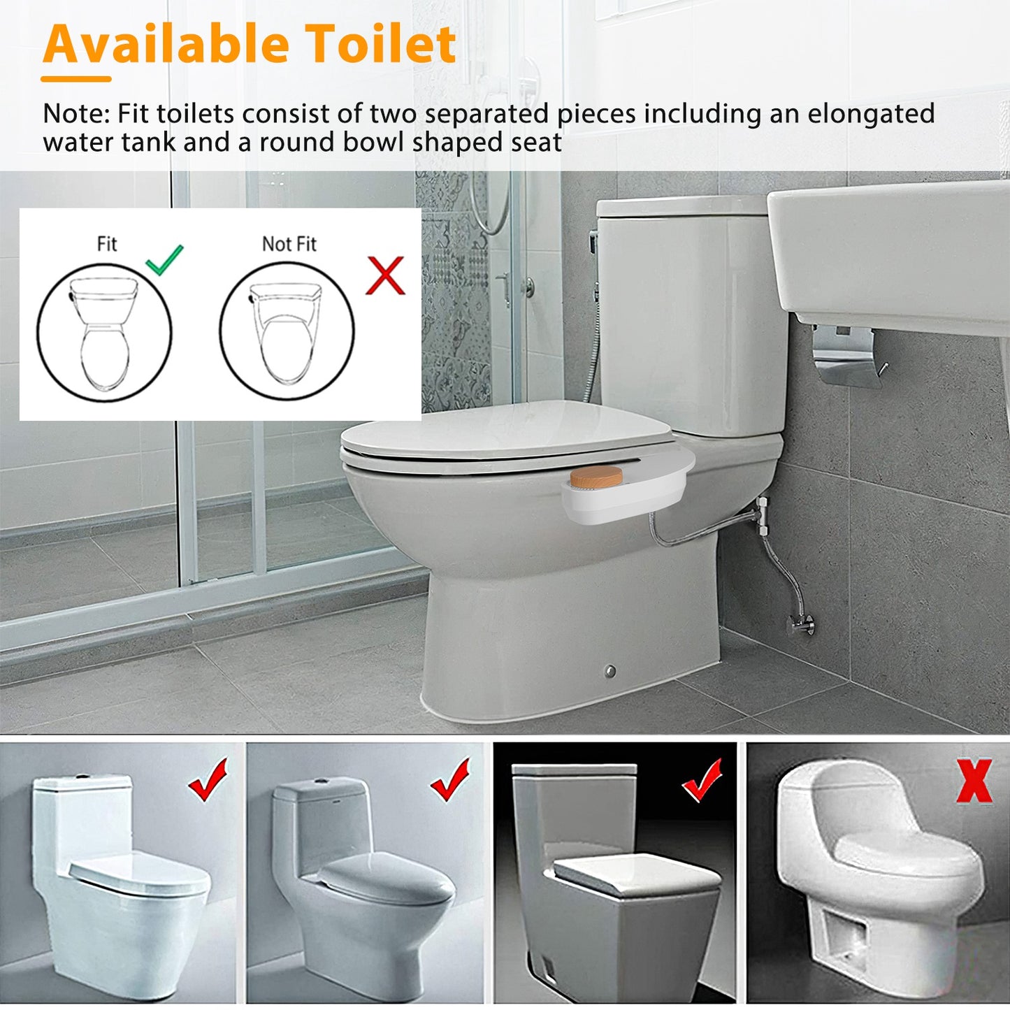Bidet Attachment with Dual Nozzles and Water Flow Control