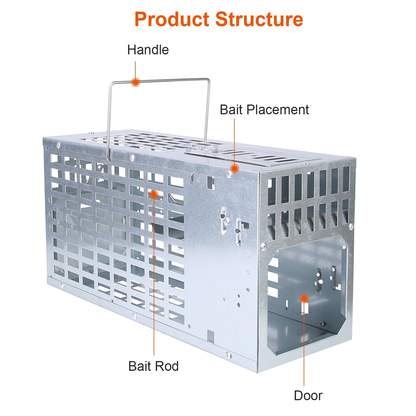 Humane Live Mouse Trap - Reusable Metal Cage with Dual Doors