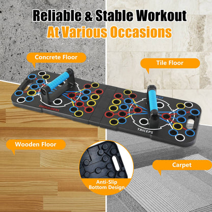 Push Up Board Home Gym Set with 15 Fitness Accessories