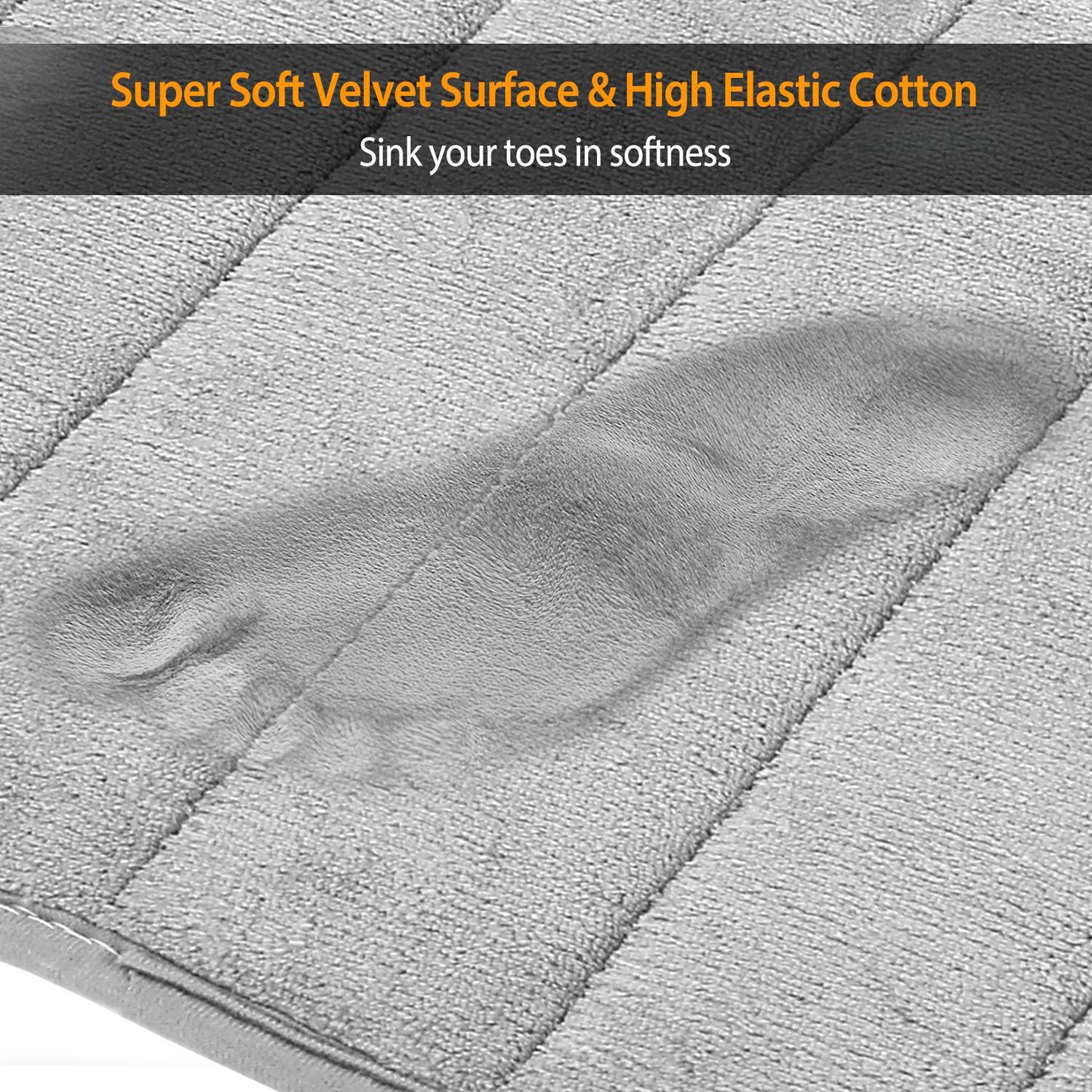 U-Shaped Bathroom Rug Non-Slip Contour Toilet Mat 23.6x19.7in