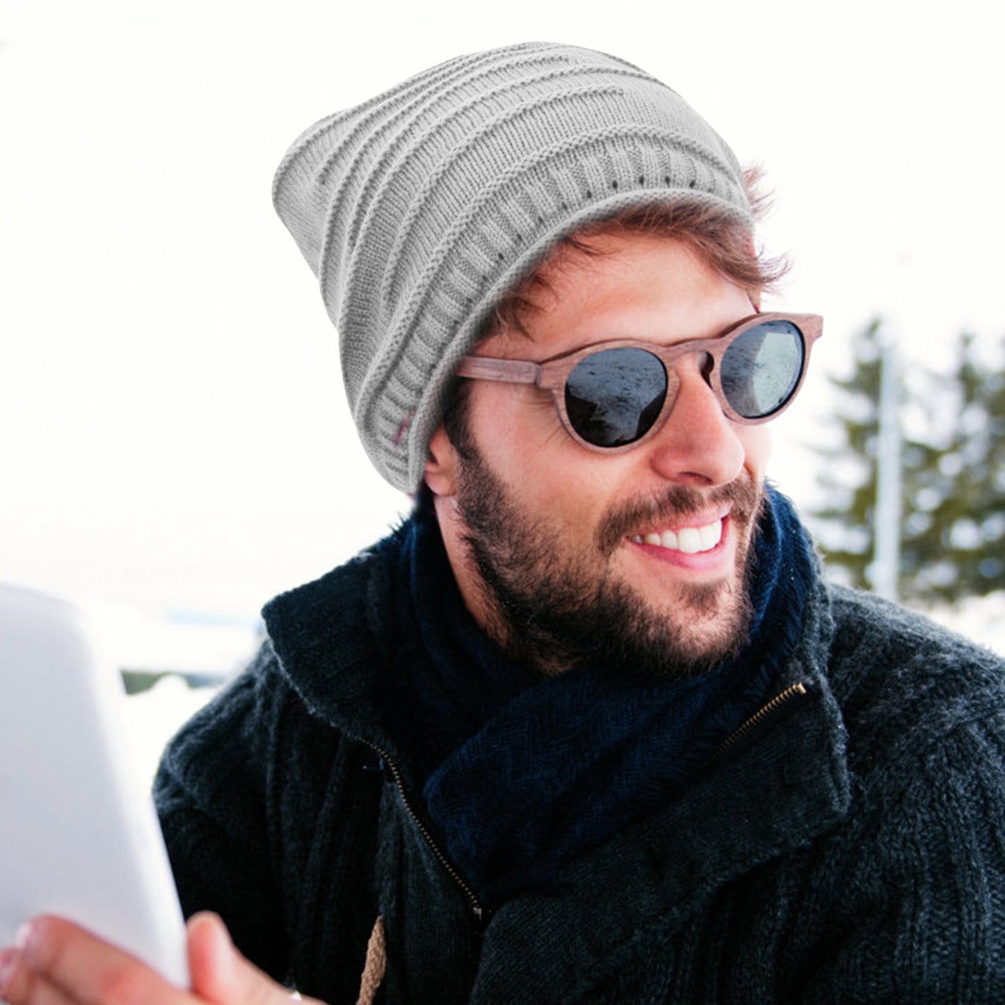 Slouchy Knit Beanie Hat - Unisex Winter Warm Skull Cap