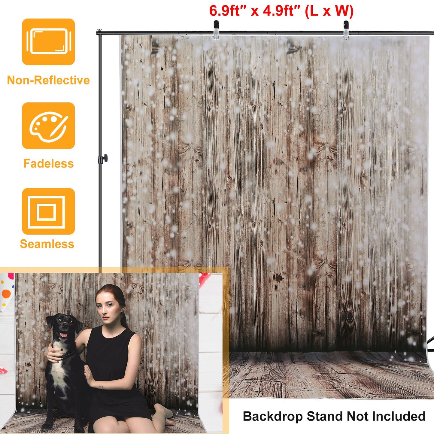 Wooden Floor Photography Backdrop 5x7ft Rustic Wall Design