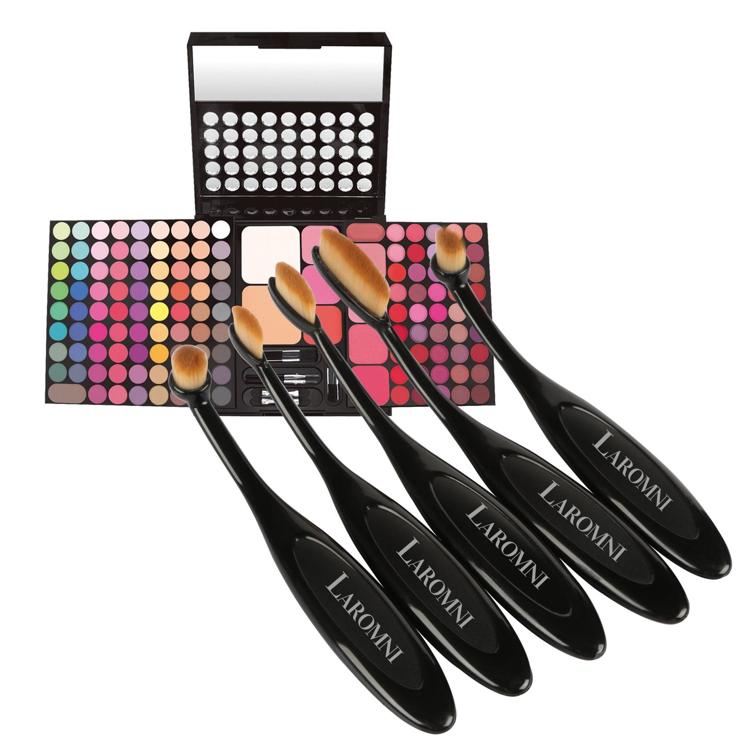 Oval Makeup Brush Set - 10 Piece with Flexible Handles
