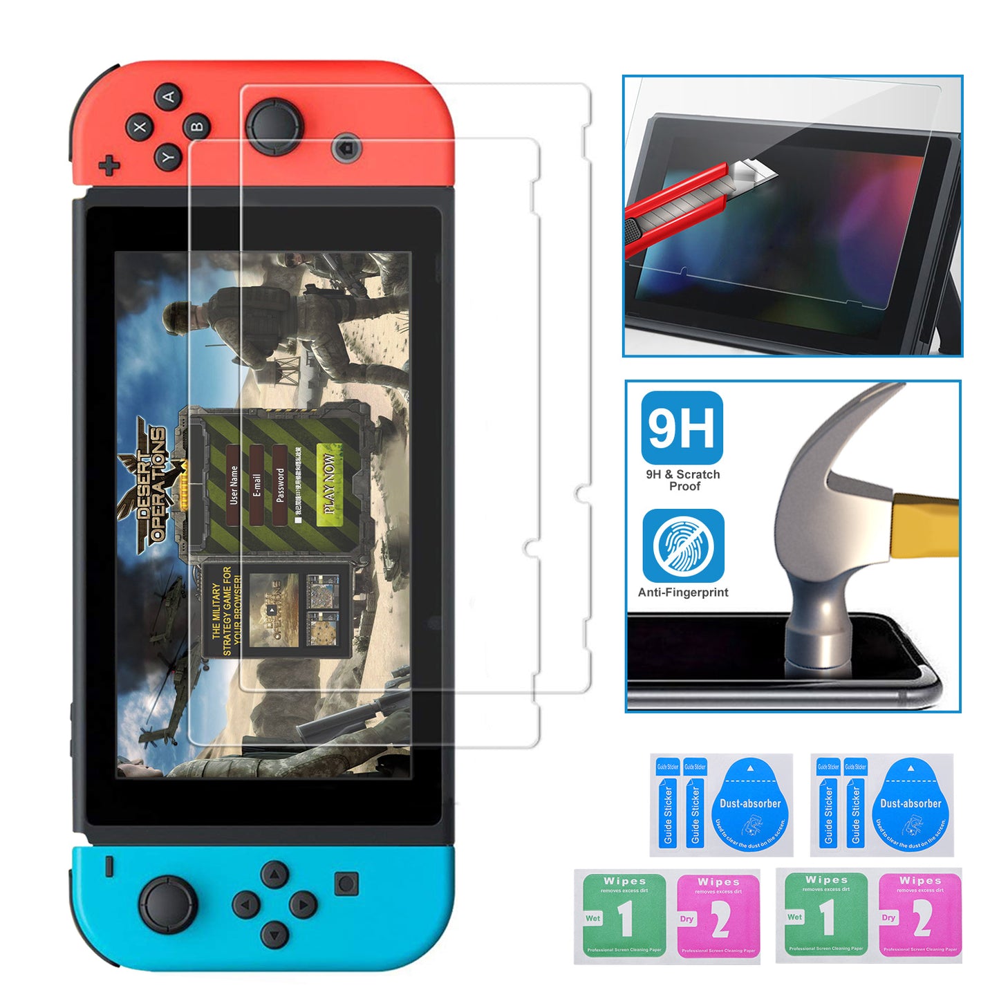 Nintendo Switch Tempered Glass Screen Protector 2-Pack