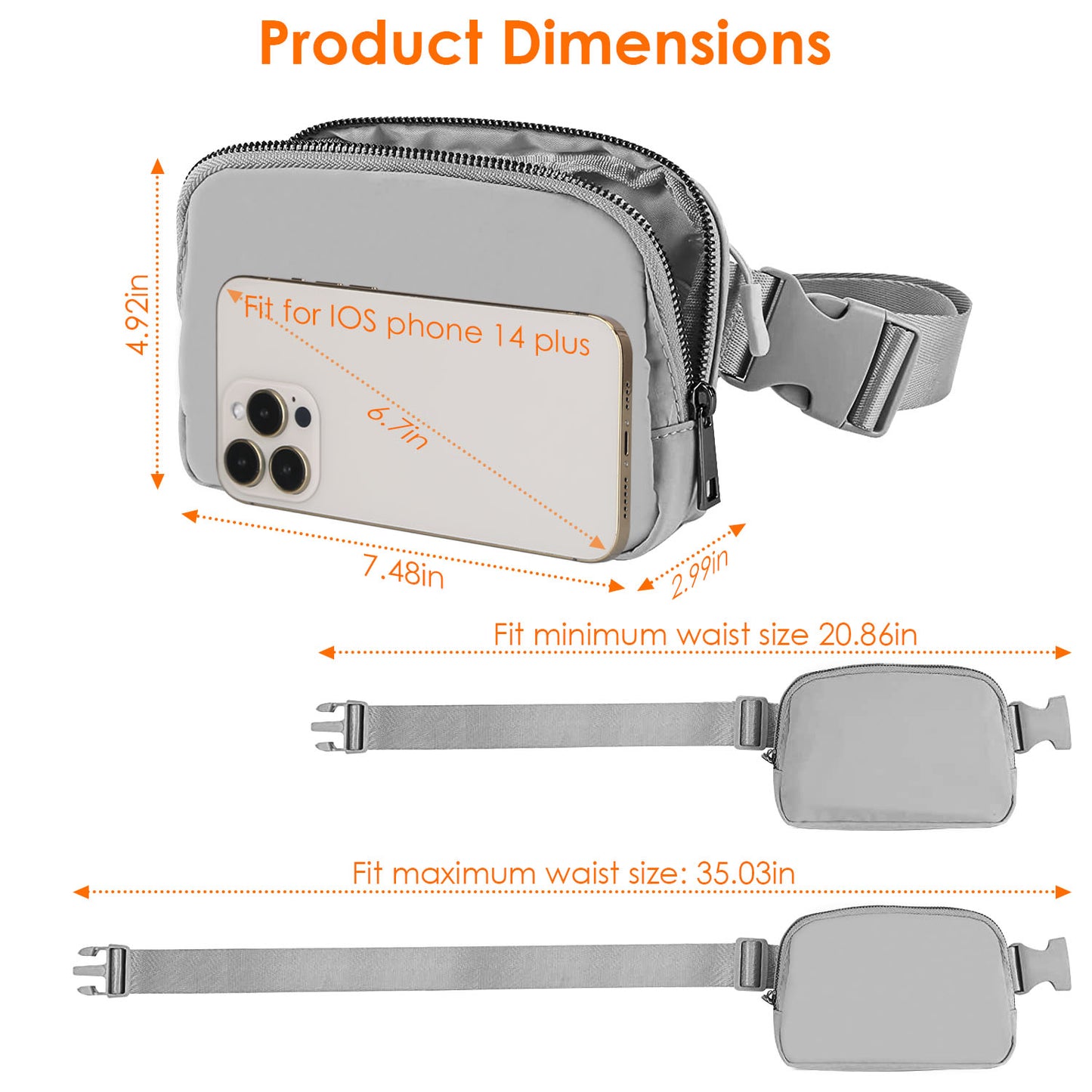 Unisex Sport Waist Pack with Multiple Pockets