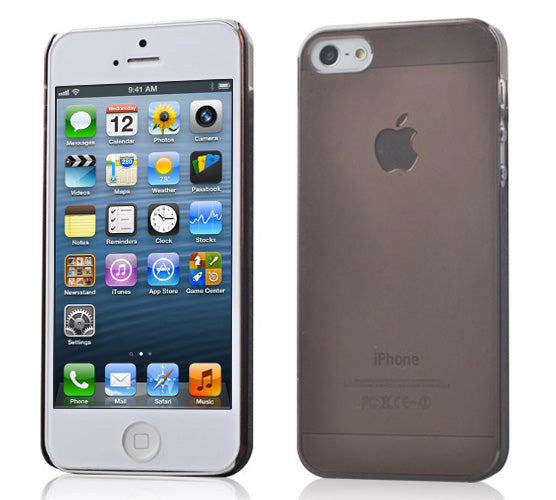 iPhone 5 Hard Snap-On Case - Clear Transparent Black