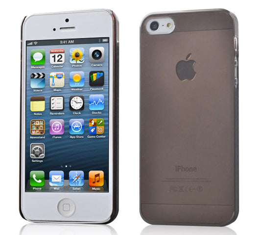 iPhone 5 Hard Snap-On Case - Clear Transparent Black