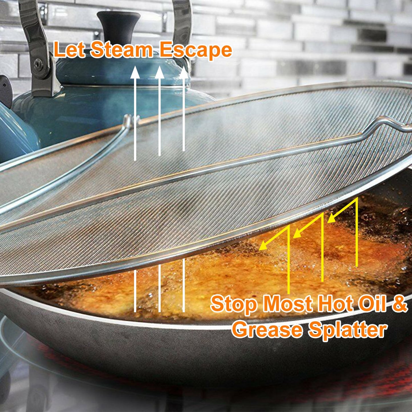 13 Inch Grease Splatter Screen with Resting Feet