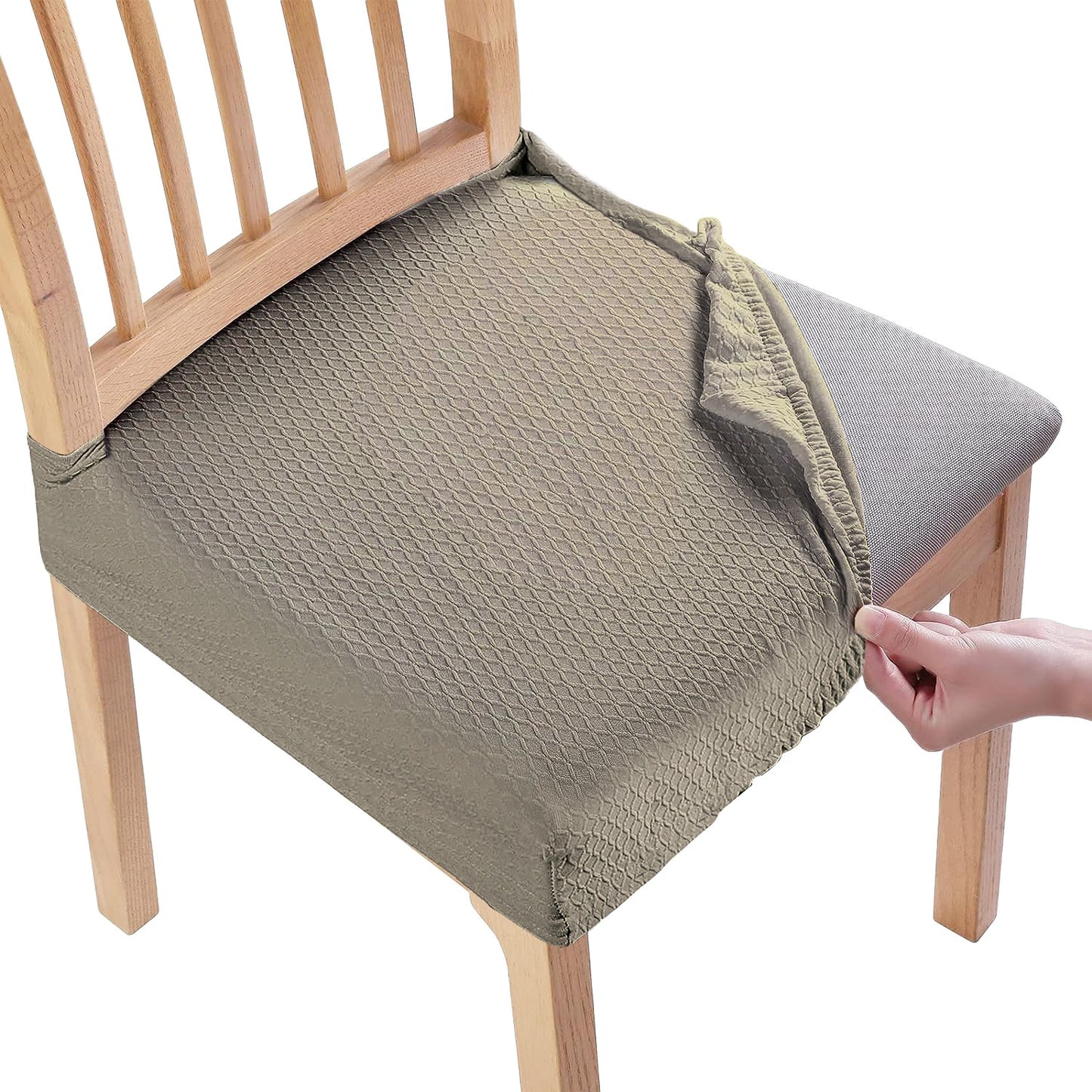 Waterproof Dining Chair Seat Covers - 4 Pack Stretch Slipcovers