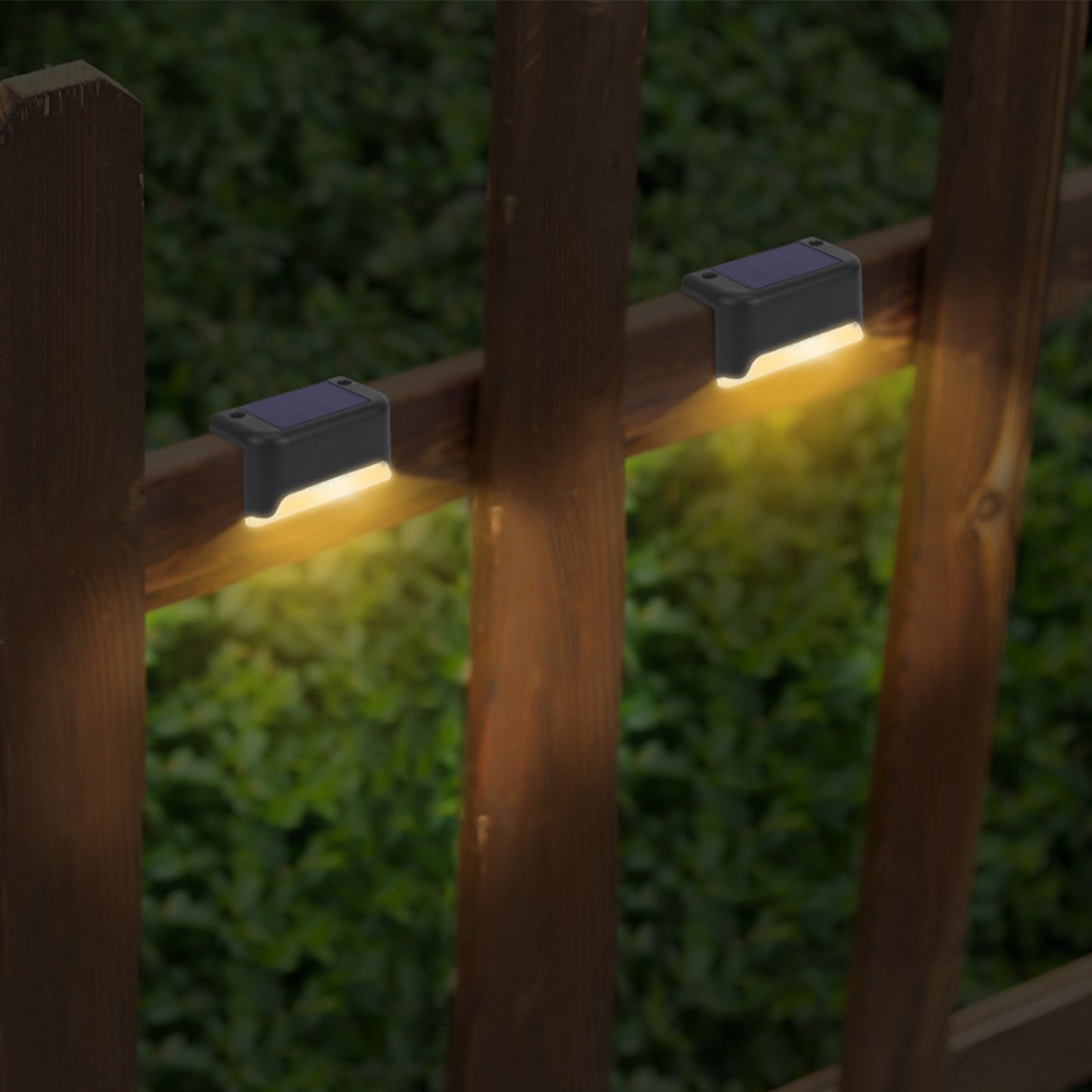 Solar Powered LED Step Lights 4-Pack with Dusk to Dawn Sensor