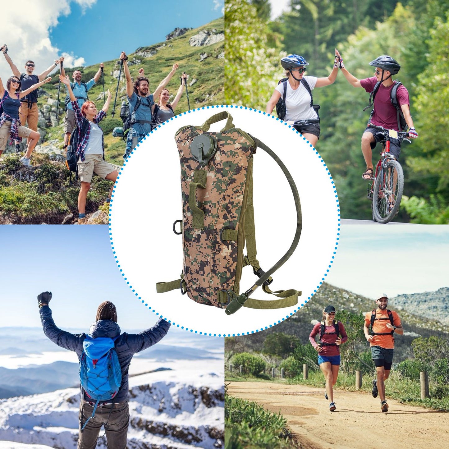 Tactical Hydration Pack with 3L Water Bladder