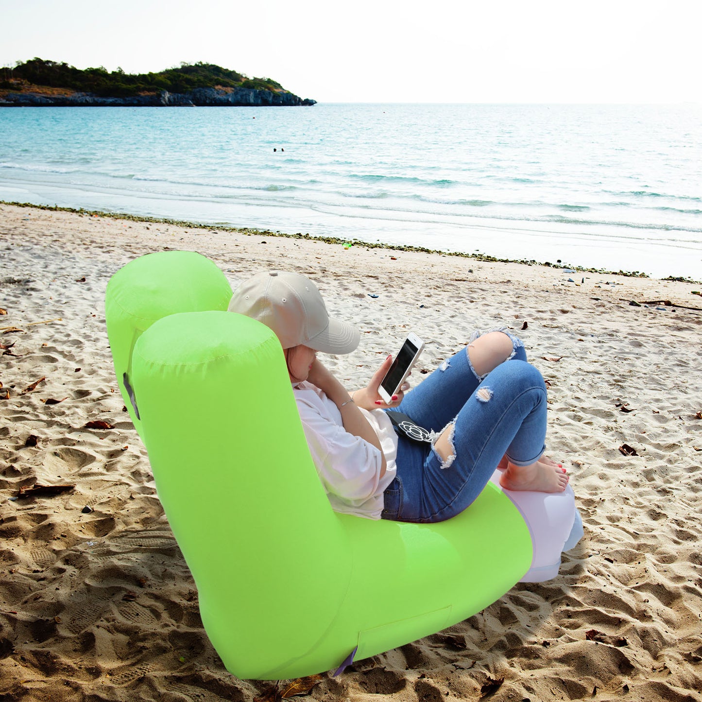 Inflatable Lounger Air Sofa with Portable Carry Bag