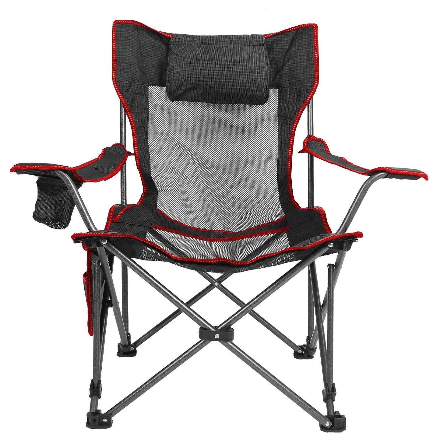 Foldable Camping Chair with Reclining Backrest - 330 LBS Capacity