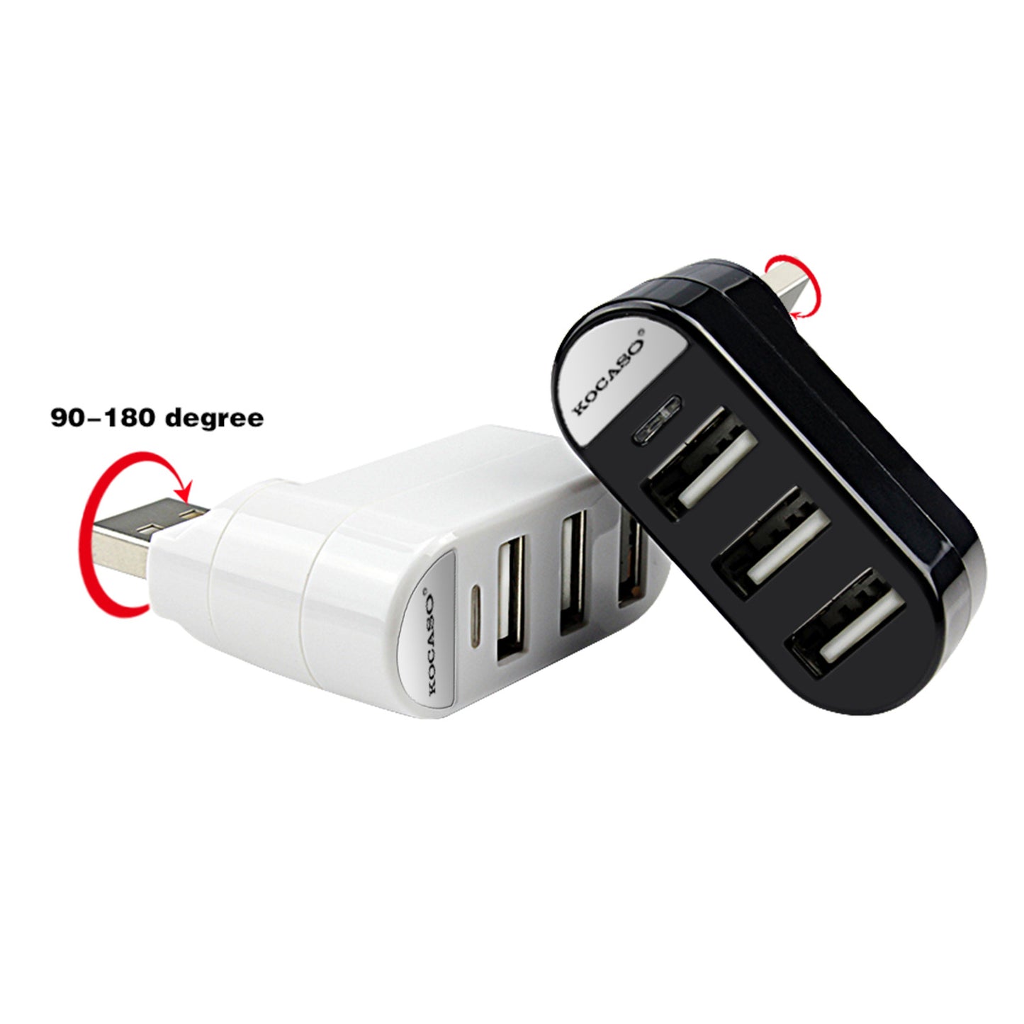 3-Port USB 2.0 Hub with Rotating Connector