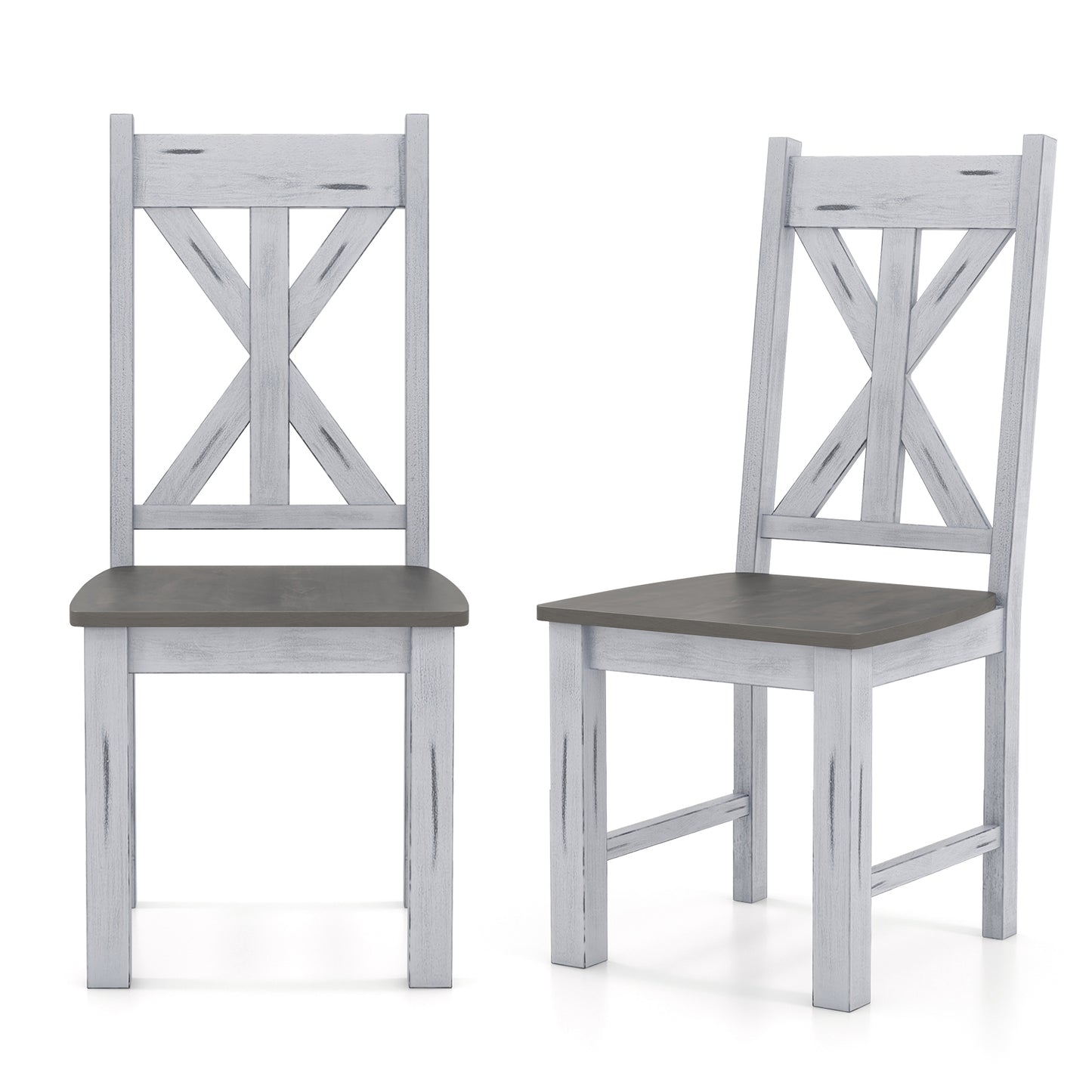 Farmhouse Dining Chairs Set of 2 with Hollowed Backrest