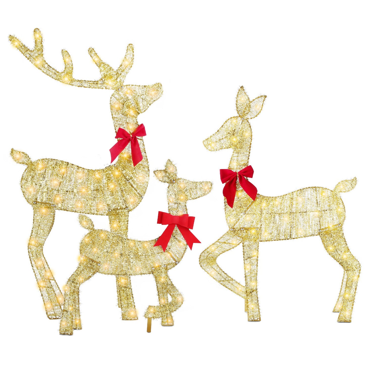 Lighted Christmas Deer Family Set - 3 Piece Indoor Outdoor Display