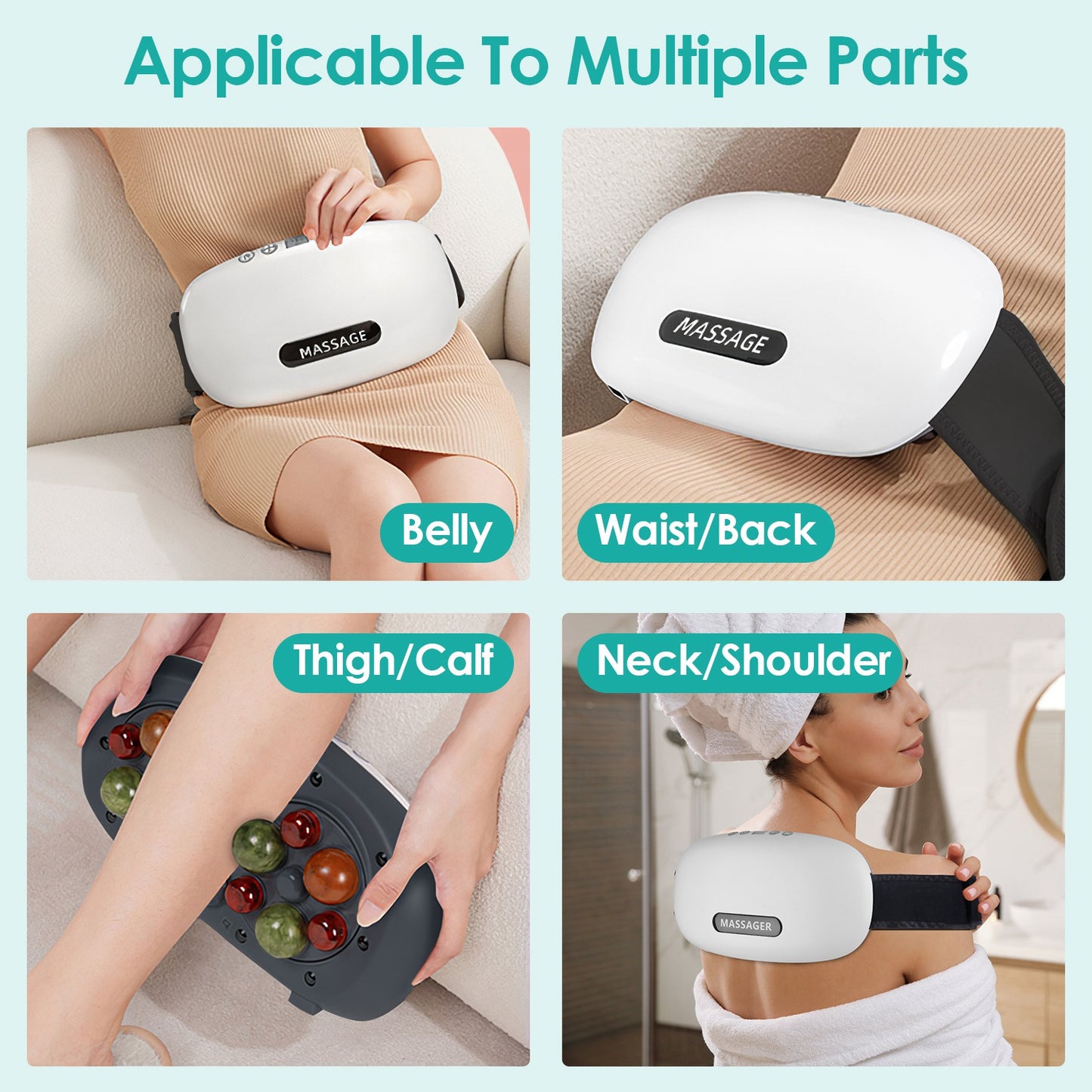 Abdominal Massager with Bian Stone, Red Light & Heat Therapy