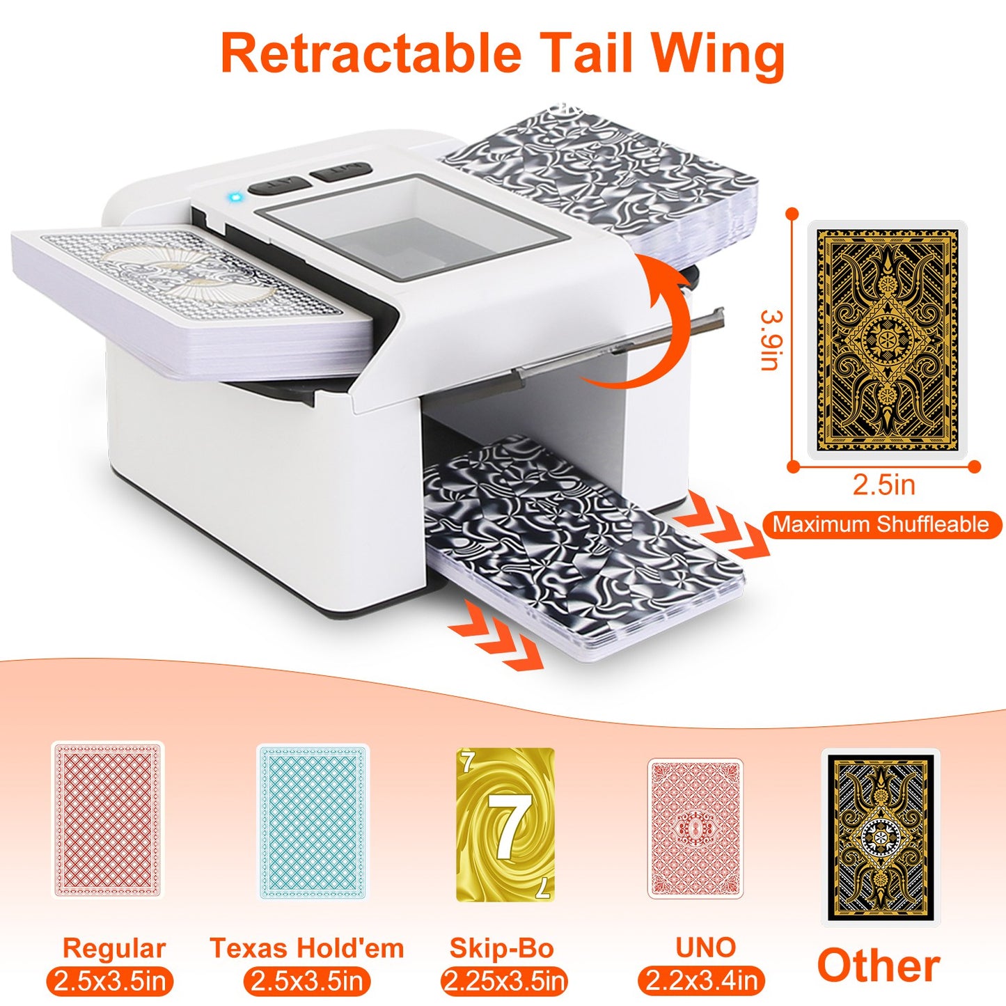 Automatic Card Shuffler 2 Deck Rechargeable Electric