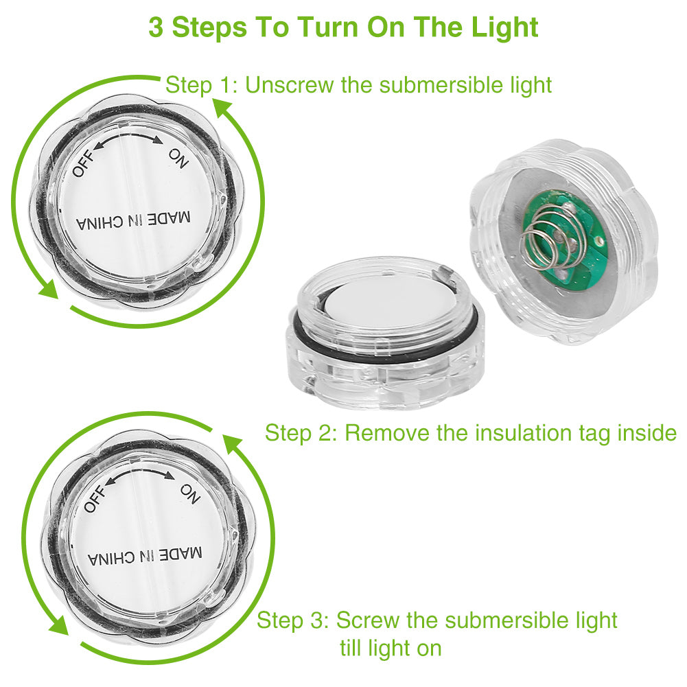 Submersible LED Tea Lights - Waterproof Battery Operated (3-Pack)