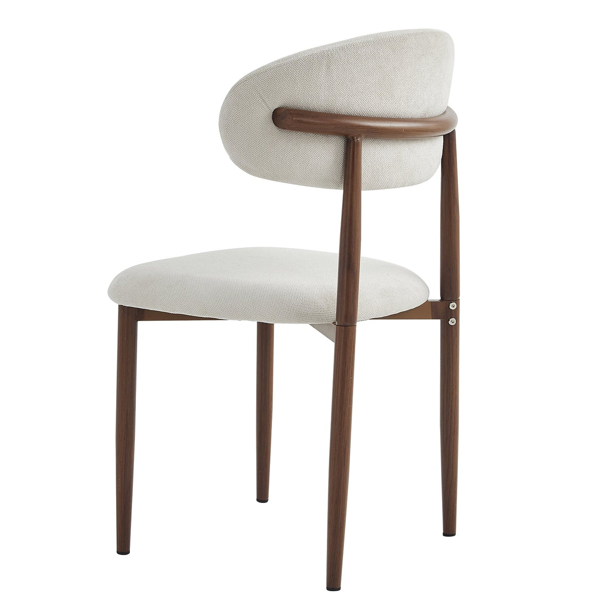 Upholstered Dining Chairs Set of 2 with Curved Back