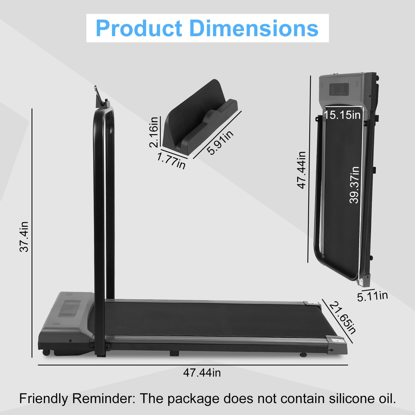 Under Desk Folding Treadmill with Remote and App Control