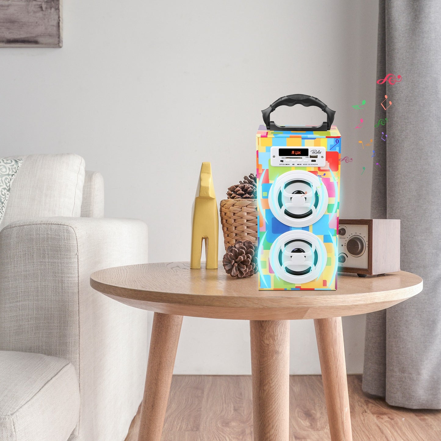 Wooden Bluetooth Speaker 10W Dual Driver with FM Radio