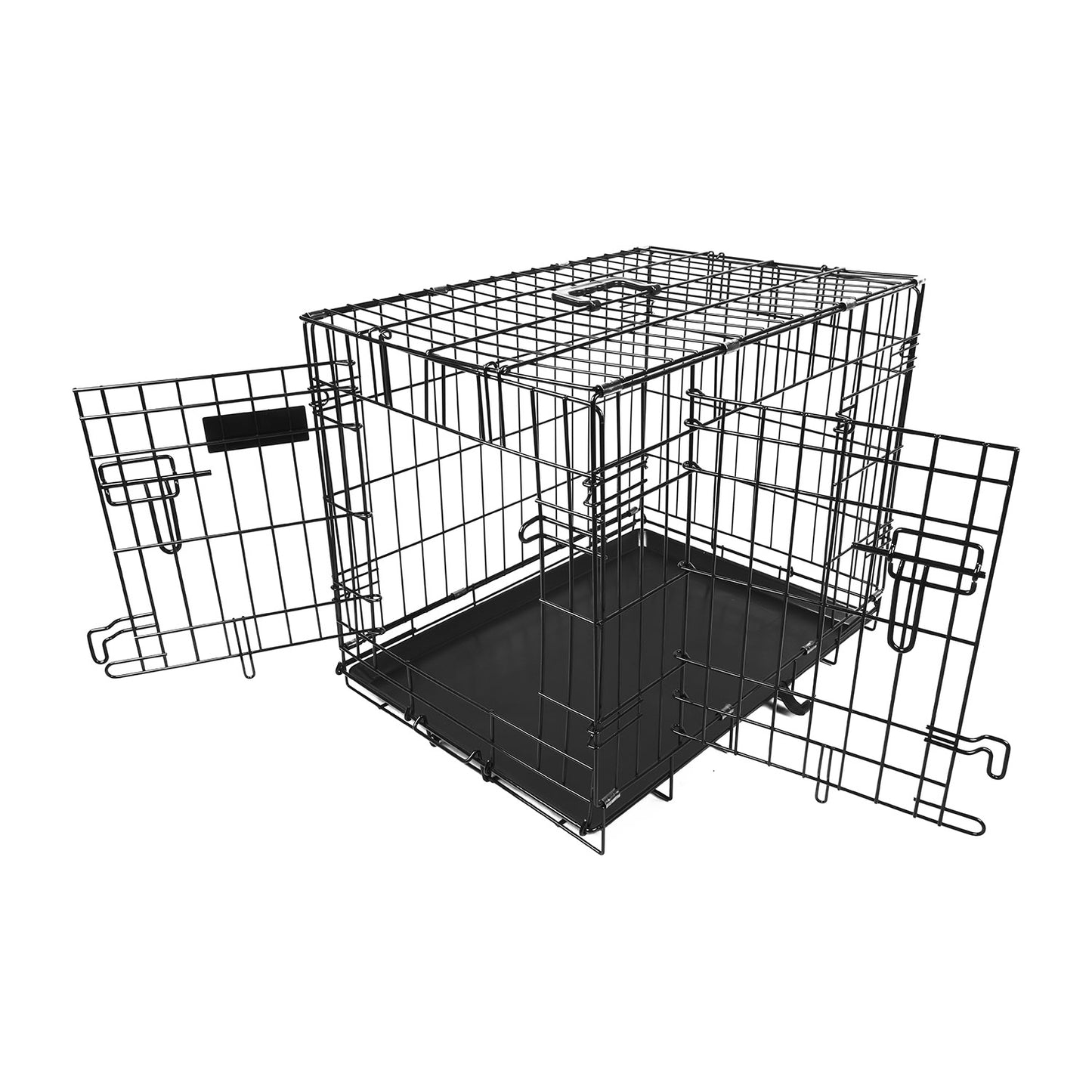 30-Inch Folding Metal Dog Crate with Double Door