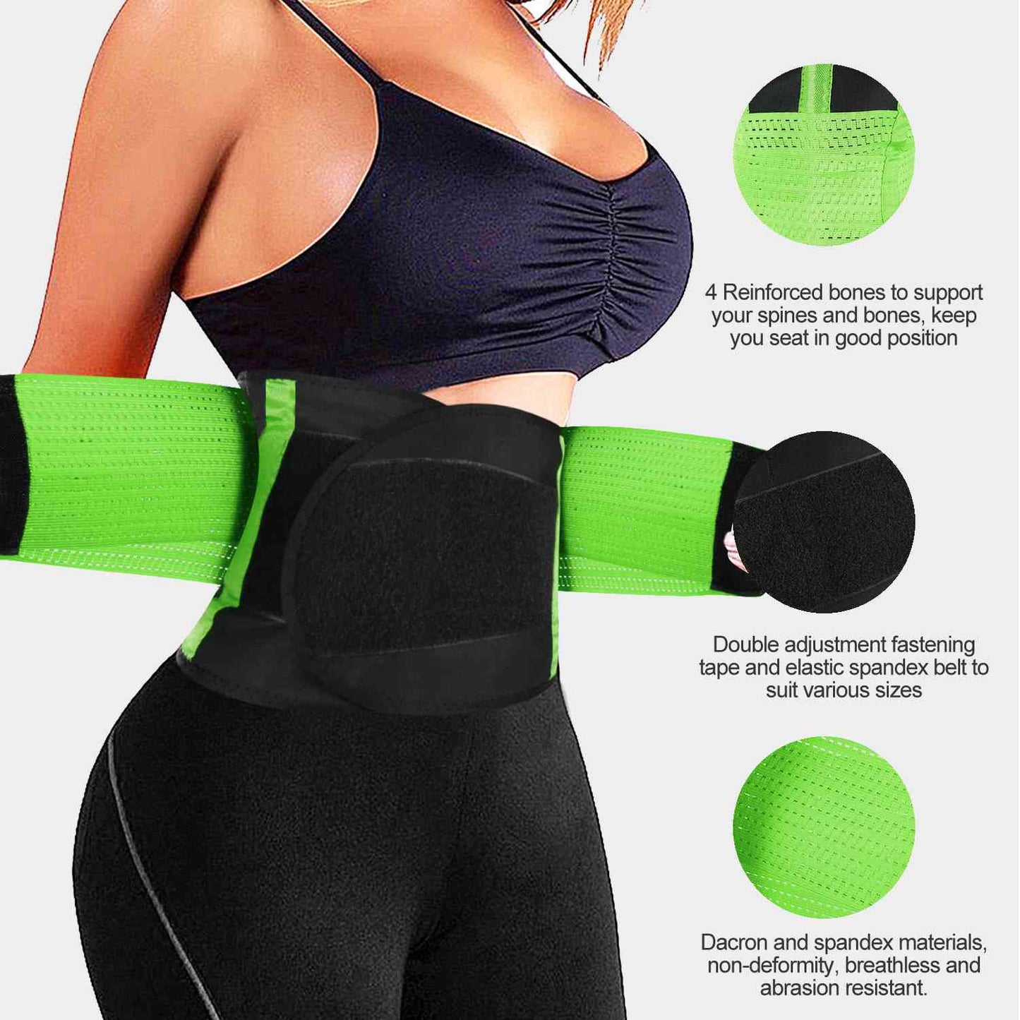 Waist Trainer Belt with Back Support - Adjustable Slimming Band