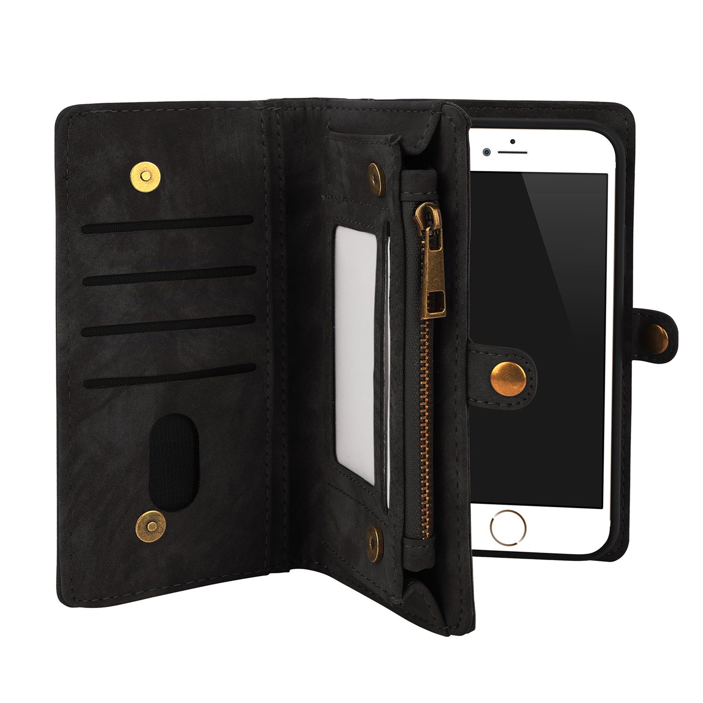 iPhone 6 Wallet Case with Detachable Magnetic Phone Holder