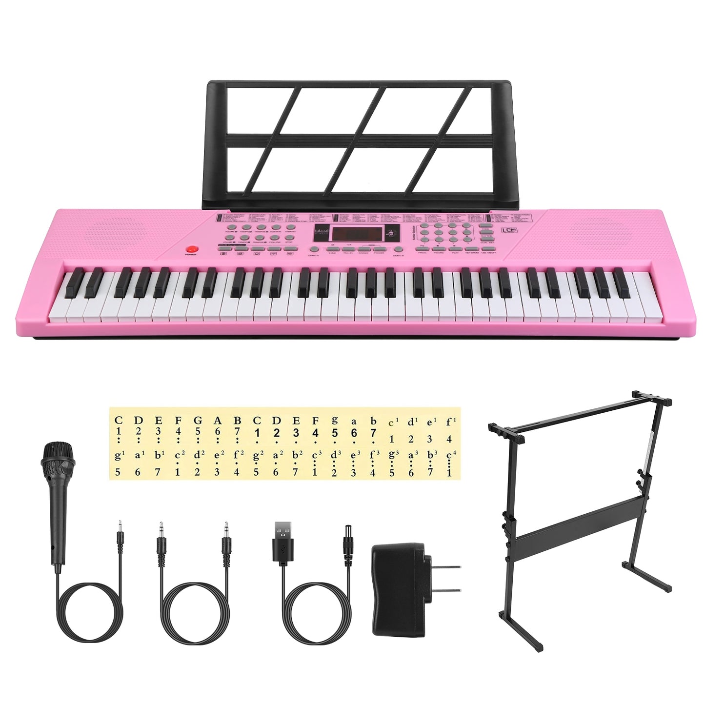 61-Key Digital Music Keyboard with Microphone & Stand