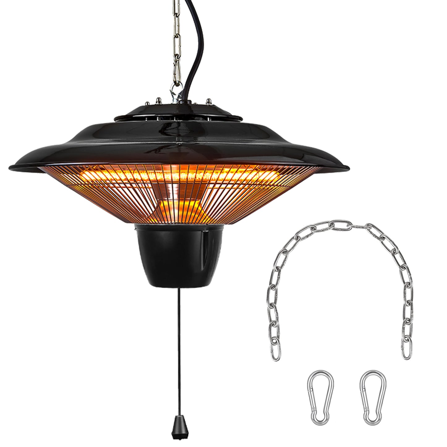 1500W Hanging Patio Heater with IP23 Waterproof & 2 Heat Levels