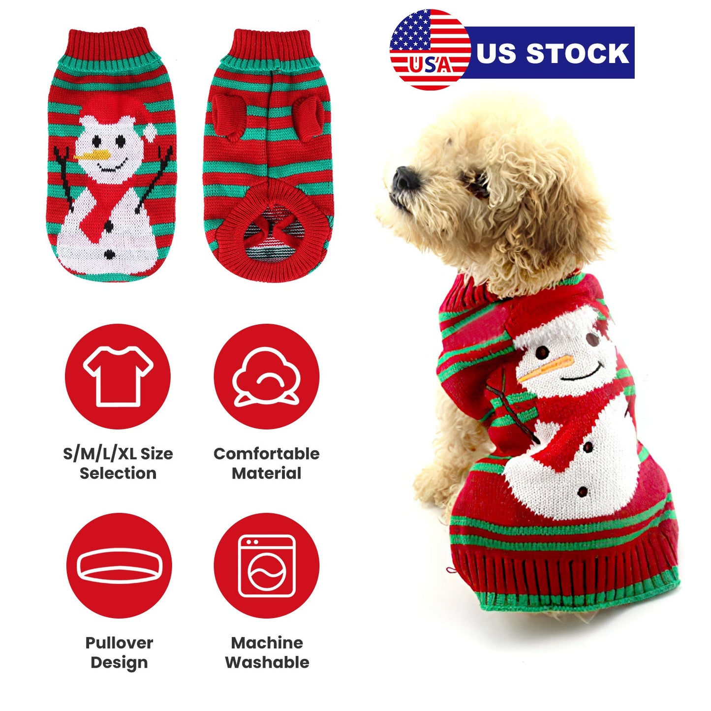 Christmas Turtleneck Sweater for Dogs & Cats