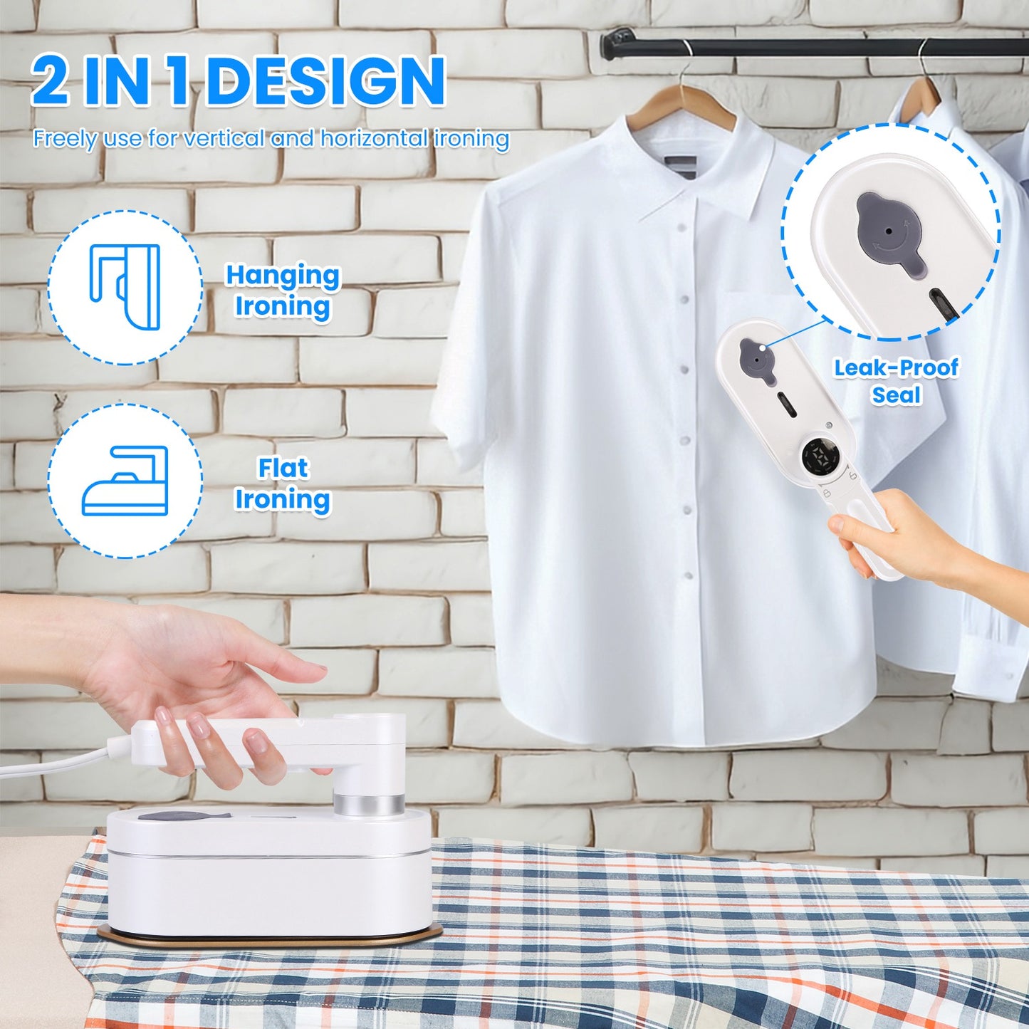 Handheld Garment Steamer 1200W with 10-Second Fast Heating