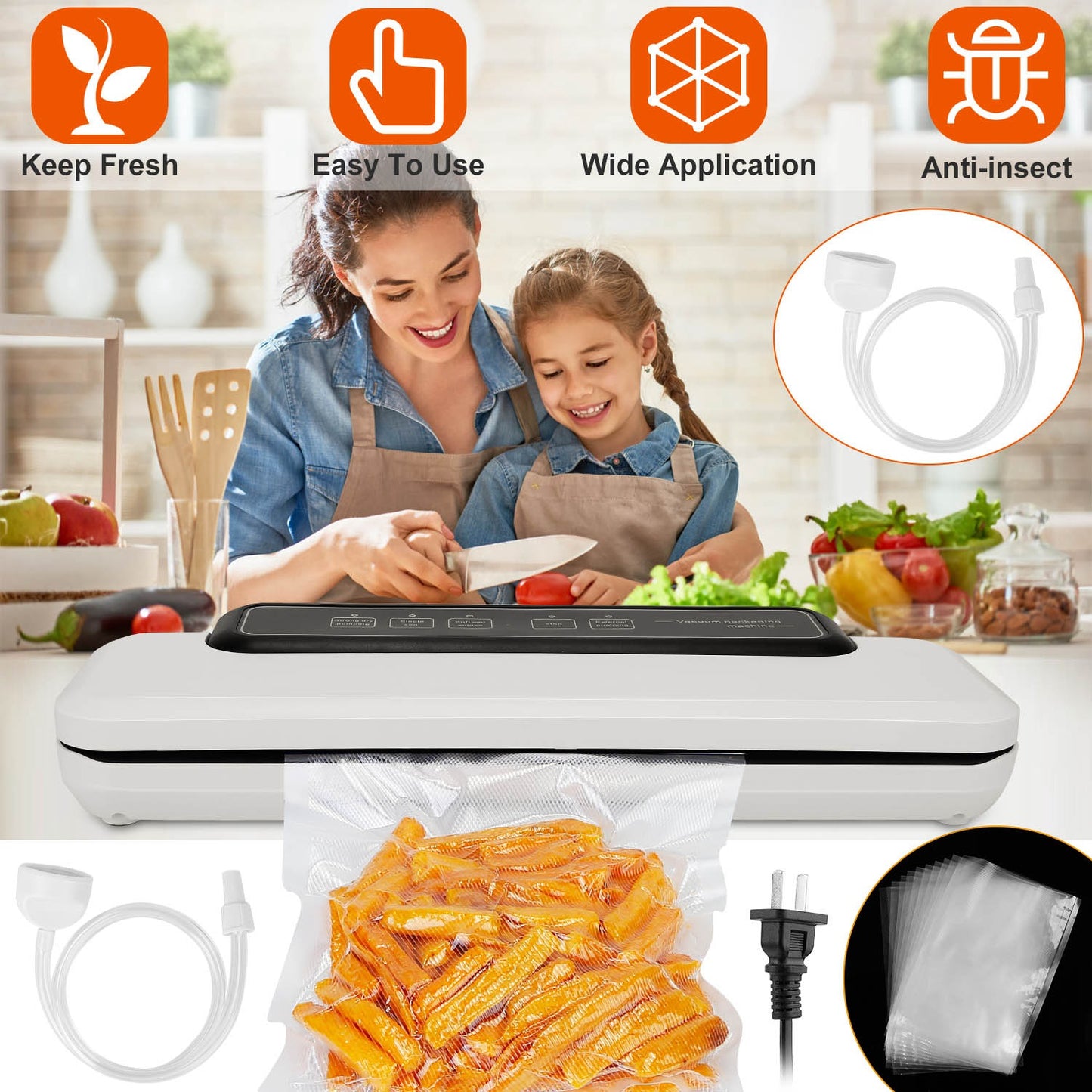 Electric Vacuum Sealer Machine with 10 Bags