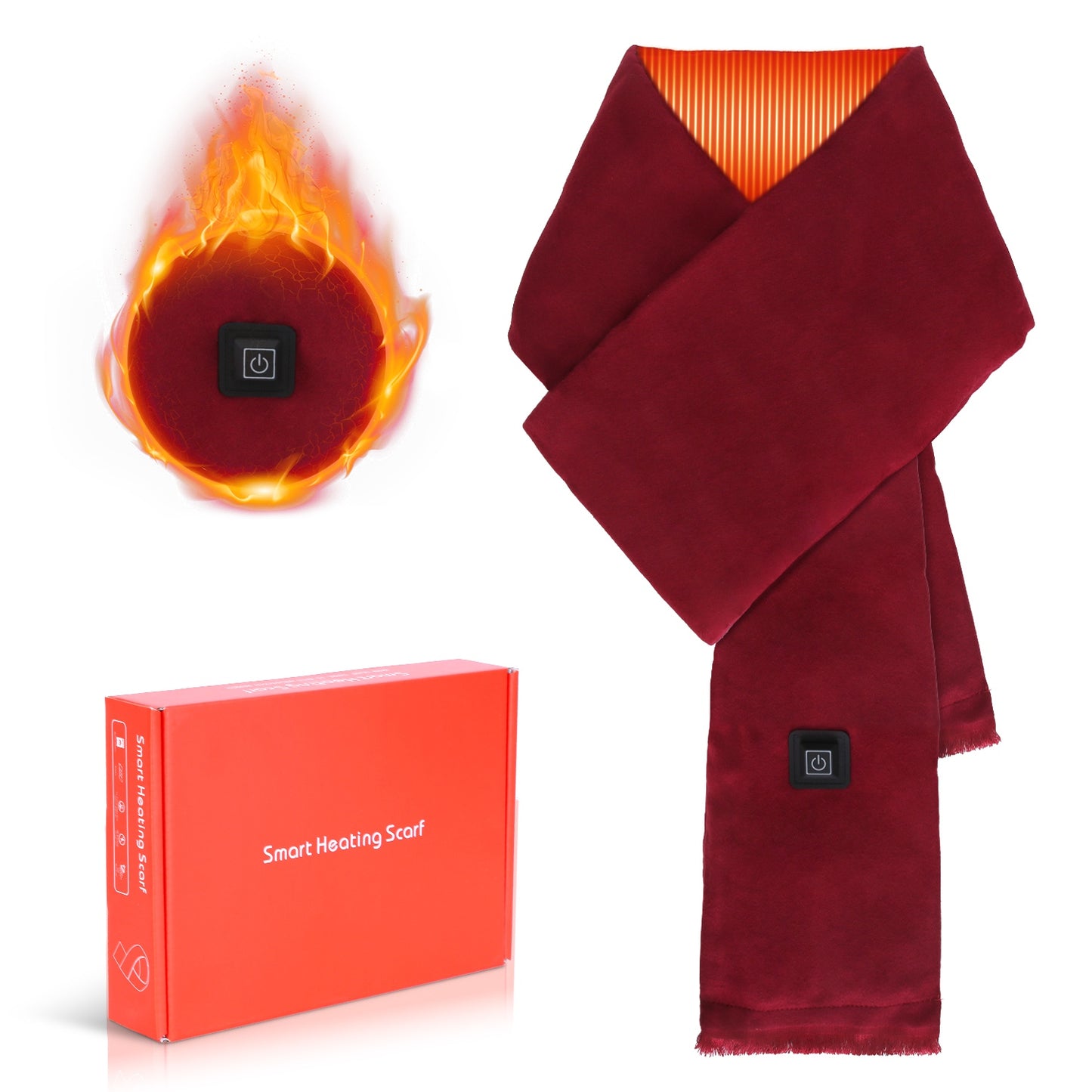 USB Heated Winter Scarf with 3 Temperature Settings