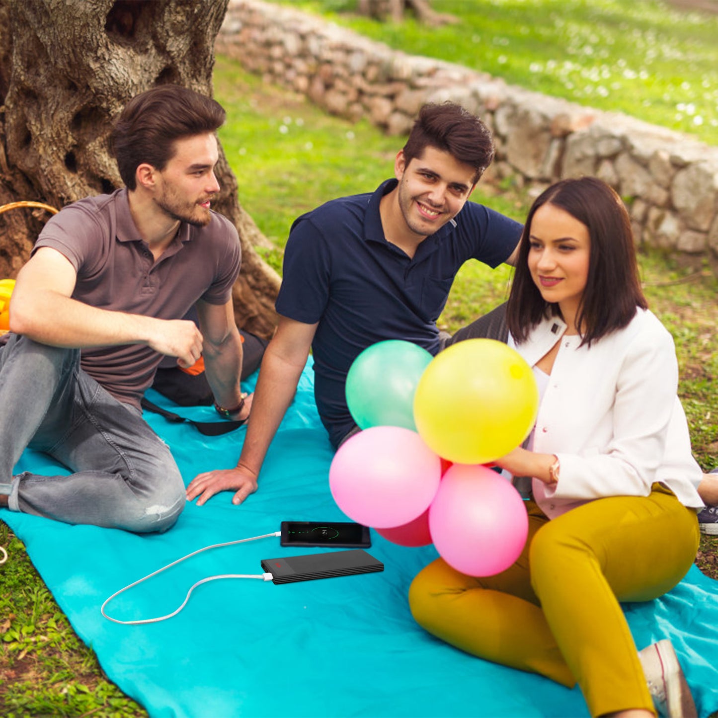 20000mAh Power Bank with Dual USB Ports and LED Flashlight
