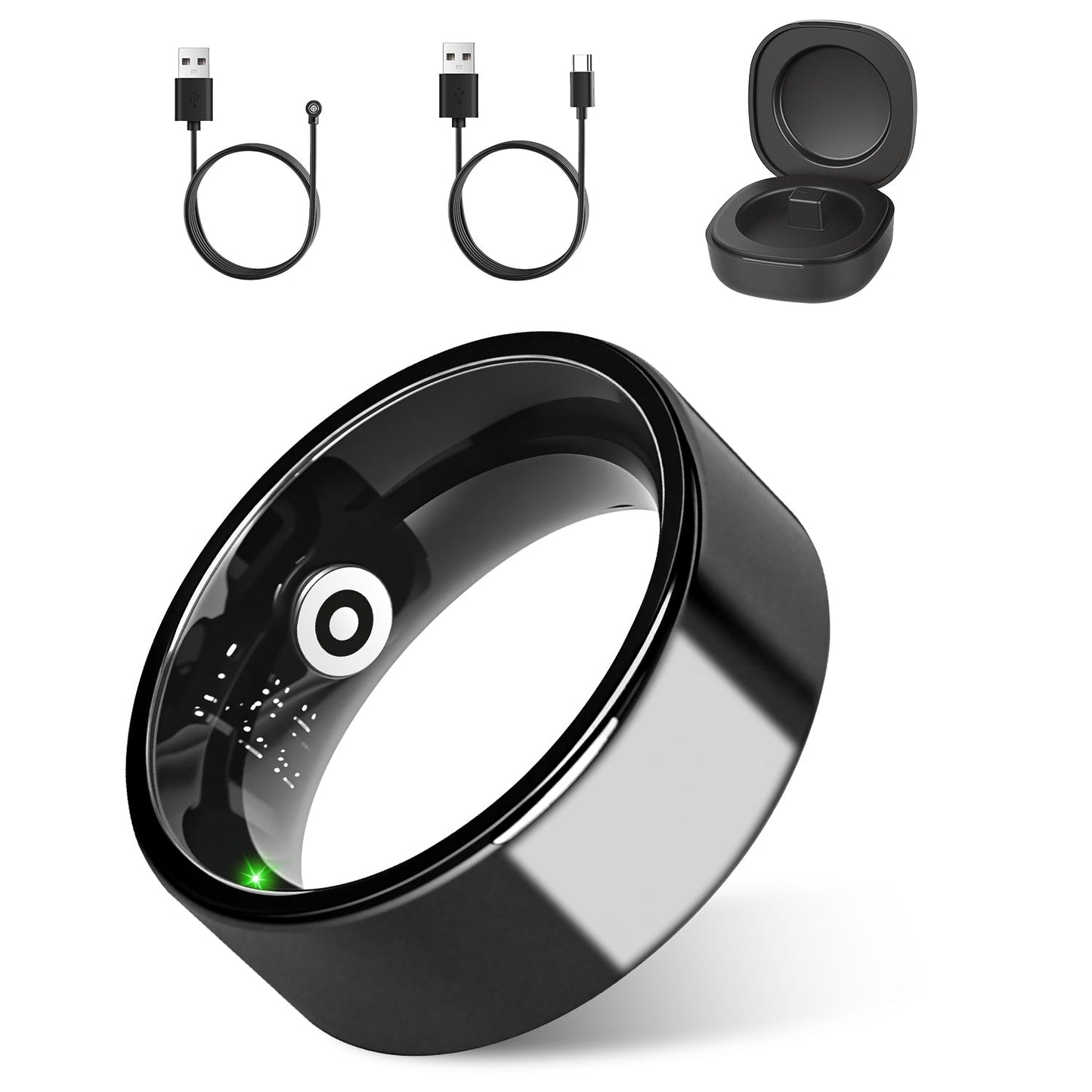 Smart Ring Health Tracker Fitness/Sleep/Stress/HRV Tracker with Charging Case Magnetic Charging Cable for Women's & Men Compatible with iOS & Android 7-