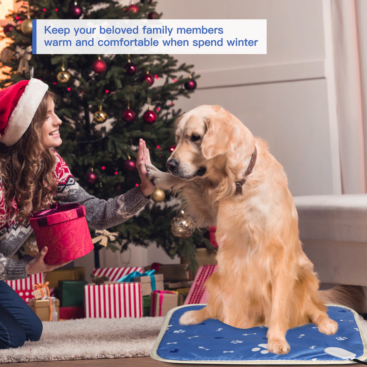 Pet Heating Pad with 9 Temperature Levels & Timer Settings