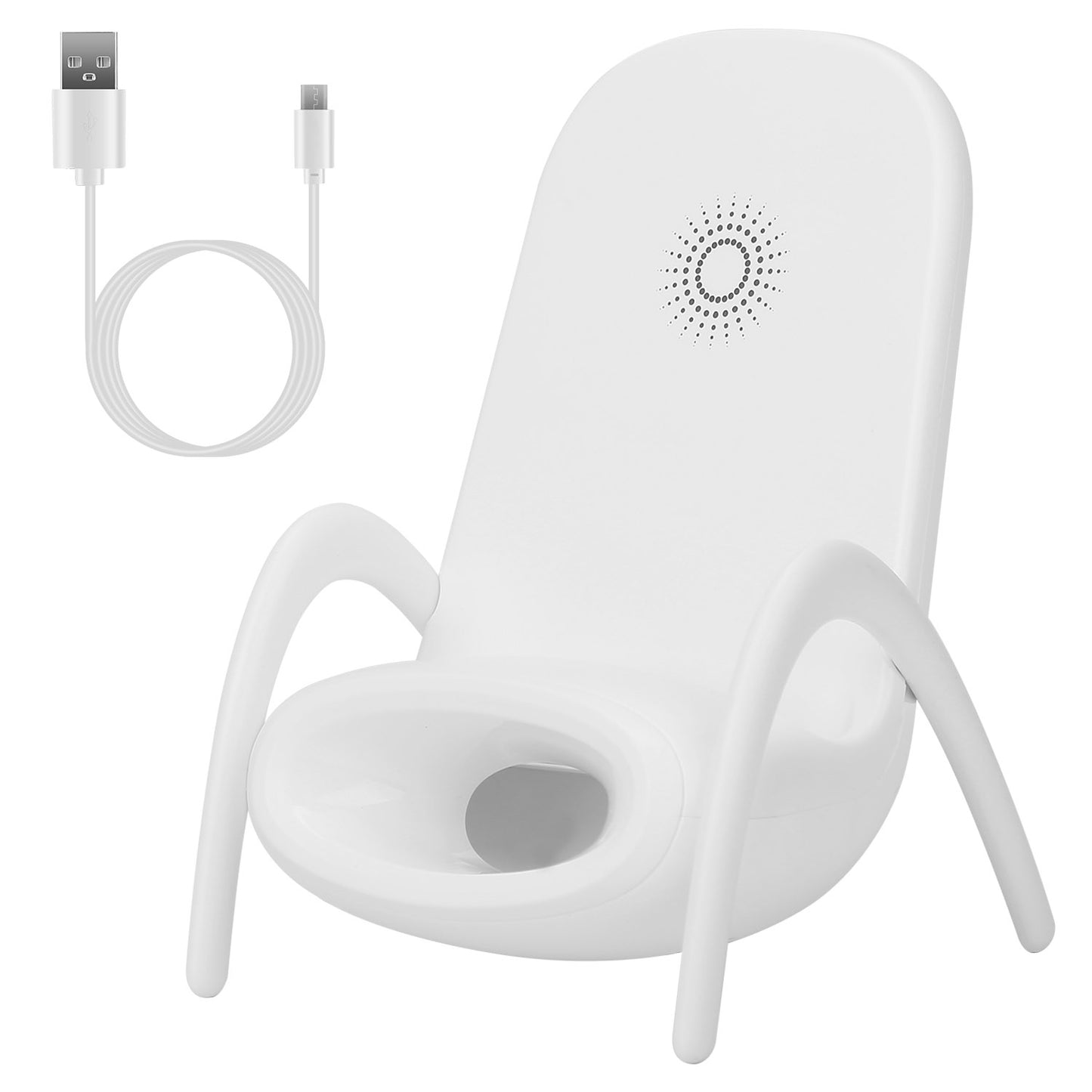 Wireless Charger Phone Stand with Speaker - Mini Chair Design